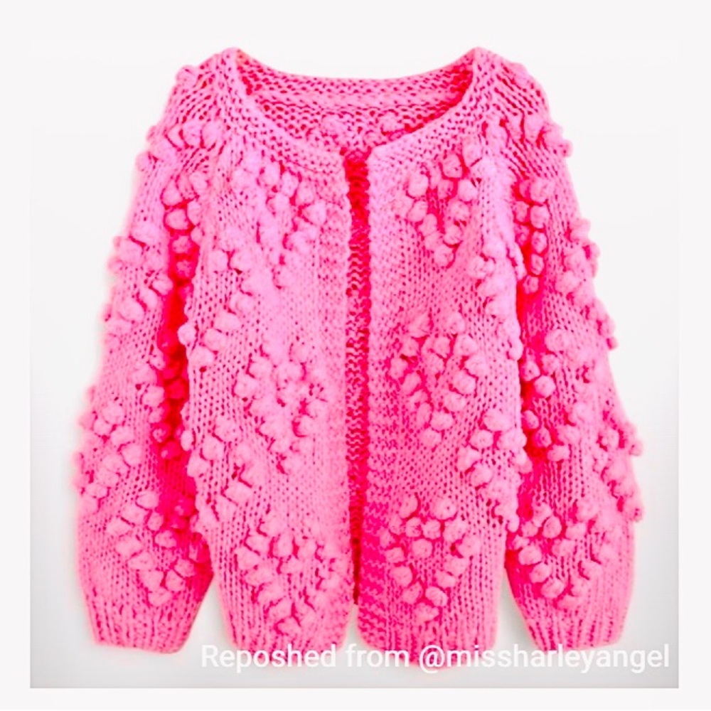 🩷 Chicwish Bright Pink Textured Cardigan